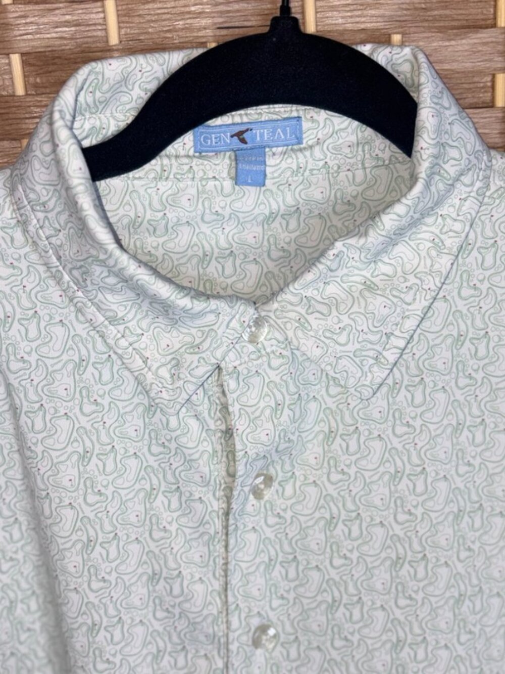 GENTEAL Men’s brrr Printed Polo Golf Short Sleeve Performance Collar size L